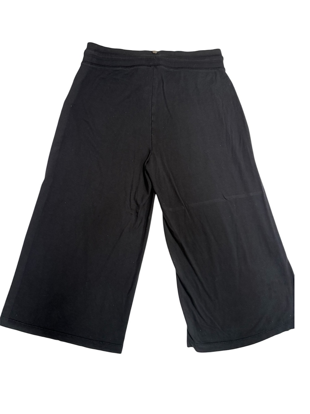 Black Drawstring Waist Cropped Wide leg Pants Size Medium - Picture 3 of 7
